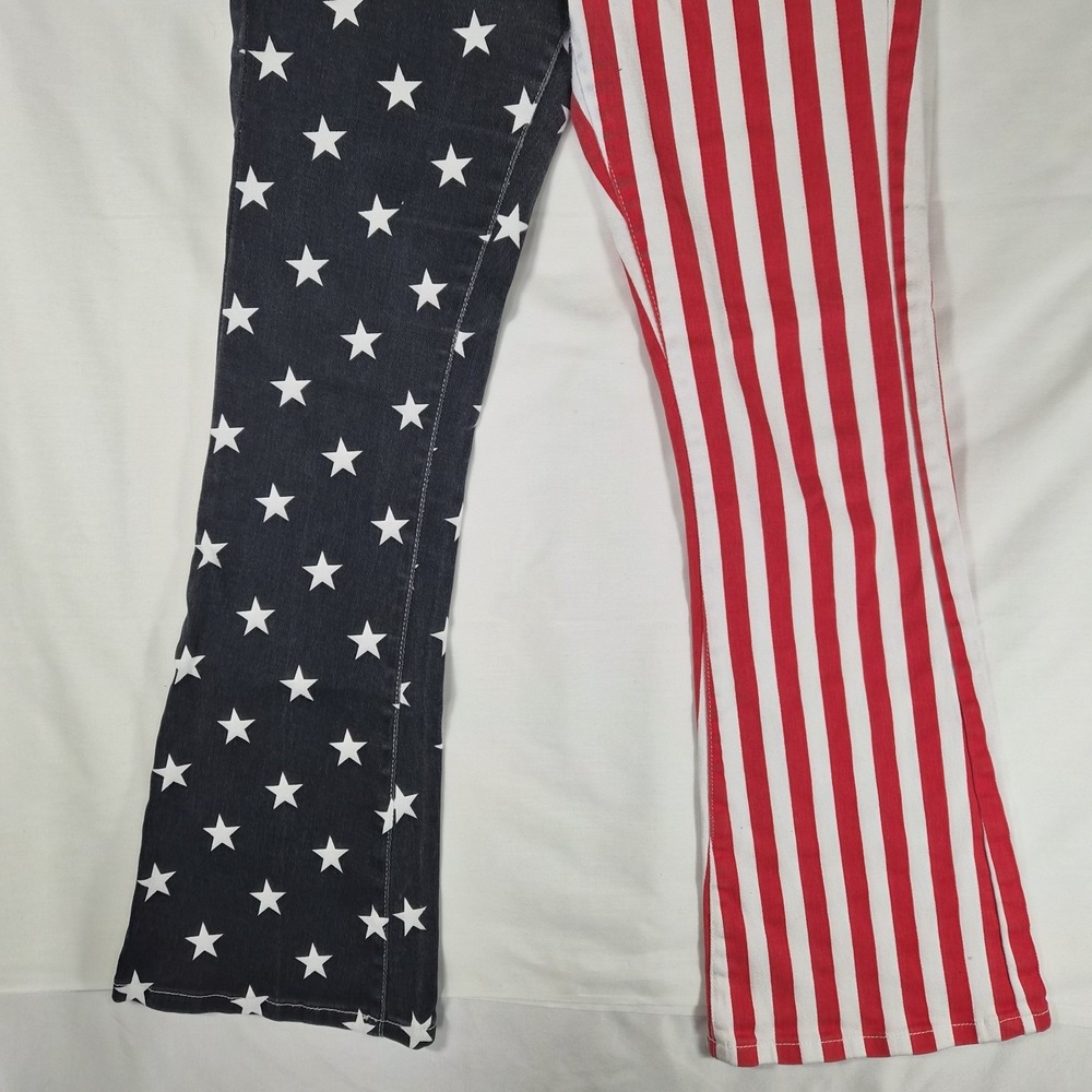 American Flag Jeans Womens US 6 Stars Stripes Red White Blue Patriotic‎ Bell... - Picture 3 of 14